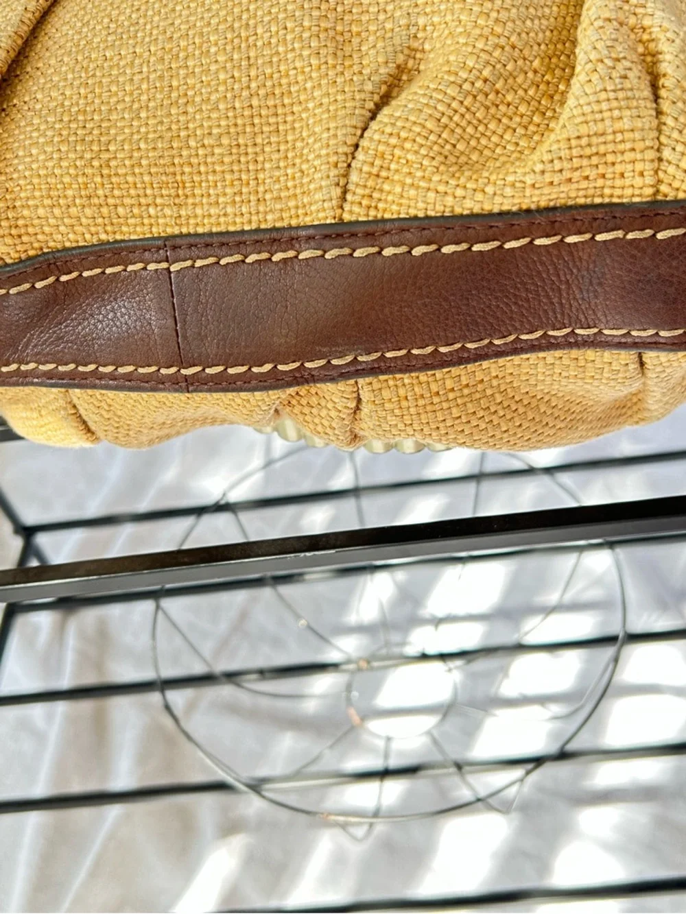 Fossil Tan Canvas Hobo with Brown Leather Trim - Picture 5 of 11